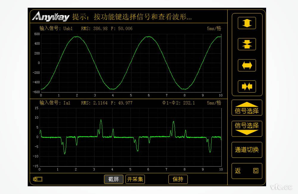 變頻空調(diào)輸入電壓、電流波形圖
