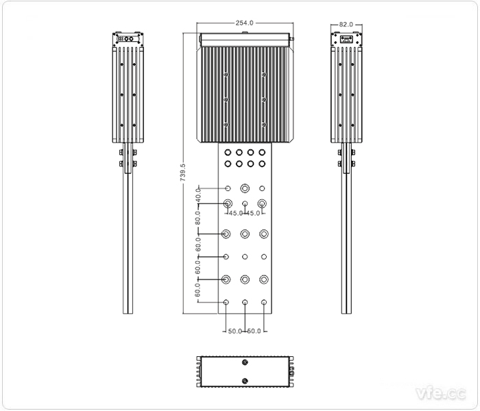 1000A、1500A、2000A刀片式SP變頻功率傳感器外形尺寸(單位：mm)