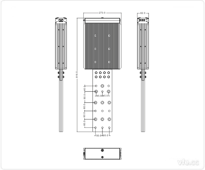 2500A、3000A、3500A刀片式SP變頻功率傳感器外形尺寸(單位：mm)