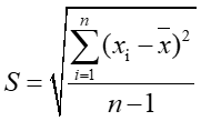 樣本標(biāo)準(zhǔn)偏差，樣本標(biāo)準(zhǔn)差