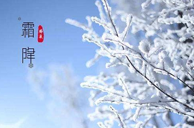 葉落草枯，秋晚凝霜